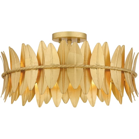 Quoizel Liza Semi Flush 4 Lights Gold Leaf LIZ1720GFL